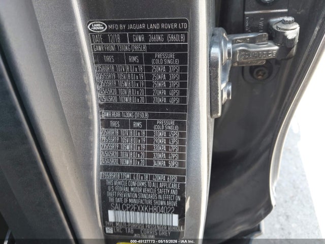 SALCP2FXXKH804022 Land Rover Discovery Sport Se