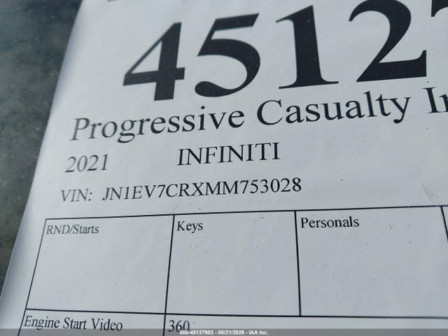 Продажа на аукционе авто 2021 Infiniti Q50 Sensory Awd, vin: JN1EV7CRXMM753028, номер лота: 45127902