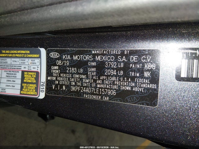 KIA Forte Lxs 2020 3KPF24AD7LE157906 Image 9