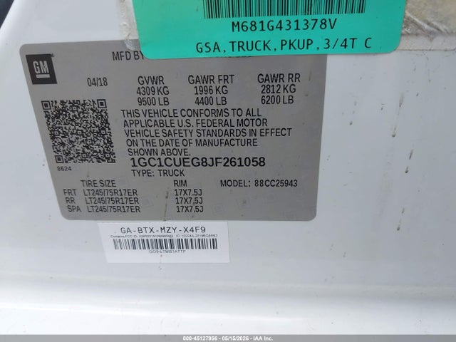 1GC1CUEG8JF261058 Chevrolet Silverado 2500hd Wt