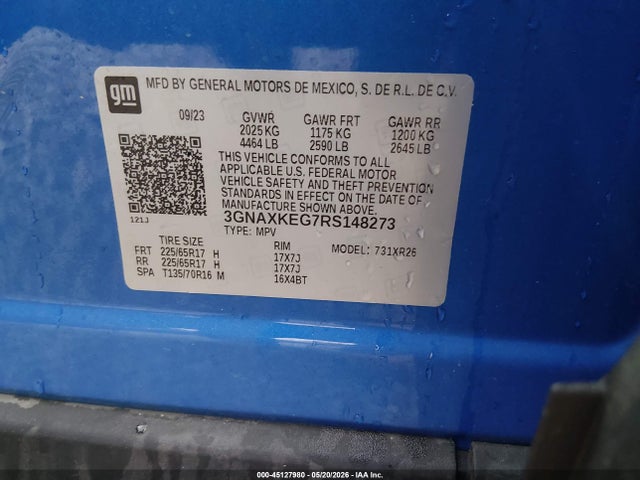 Продаж на аукціоні авто 2024 Chevrolet Equinox Fwd Lt, vin: 3GNAXKEG7RS148273, номер лоту: 45127980