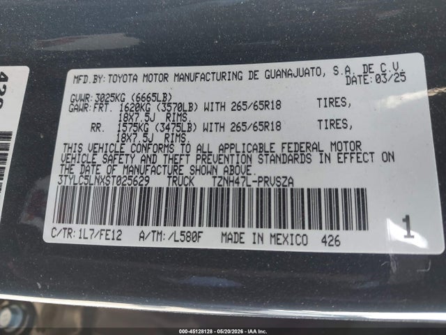 Aukcja sprzedaży 2025 Toyota Tacoma Hybrid Trd Sport 4wd, vin: 3TYLC5LNXST025629, numer aukcji: 45128128