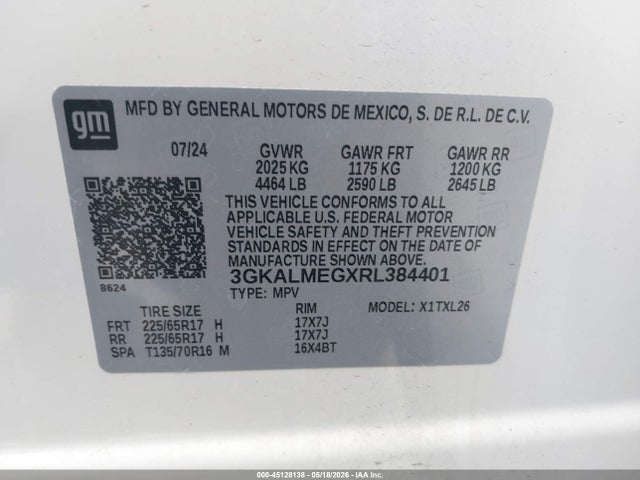 3GKALMEGXRL384401 GMC Terrain Fwd Sle