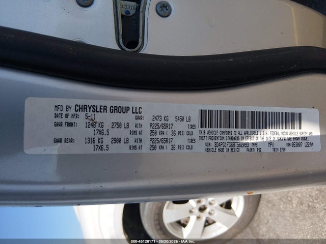 Aukcja sprzedaży 2011 Dodge Journey Mainstreet, vin: 3D4PG1FG6BT562093, numer aukcji: 45128171