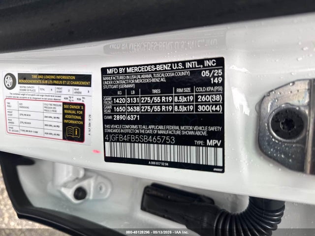 Продажа на аукционе авто 2025 Mercedes-benz Gle 350 4matic, vin: 4JGFB4FB5SB465753, номер лота: 45128296