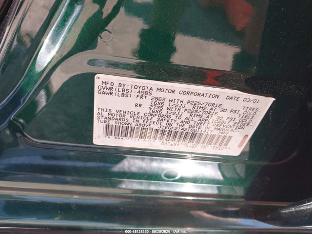 Aukcja sprzedaży 2001 Toyota Highlander V6, vin: JTEGF21A210011417, numer aukcji: 45128350