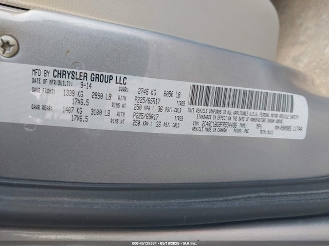 45128361 :رقم المزاد ، 2C4RC1BG9FR534496 vin ، 2015 Chrysler Town & Country Touring مزاد بيع