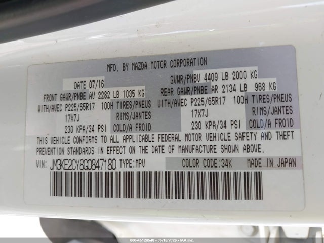 Mazda Cx-5 Touring 2016 JM3KE2CY8G0847180 Image 9