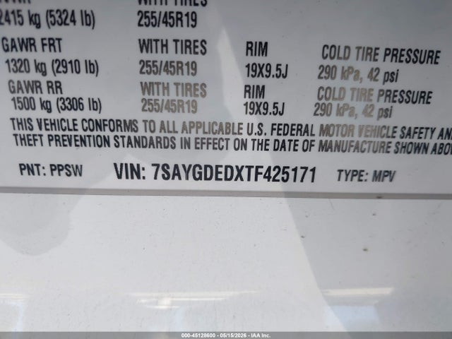 2026 Tesla Model Y მანქანა იყიდება აუქციონზე, vin: 7SAYGDEDXTF425171, აუქციონის ნომერი: 45128600