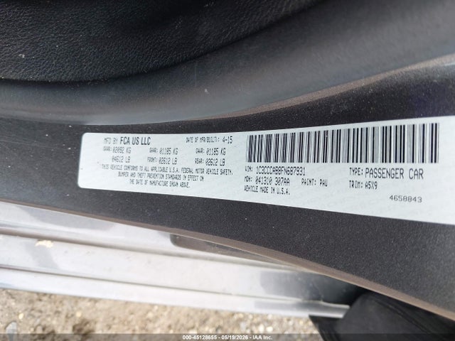 2015 Chrysler 200 Limited მანქანა იყიდება აუქციონზე, vin: 1C3CCCAB8FN687931, აუქციონის ნომერი: 45128655