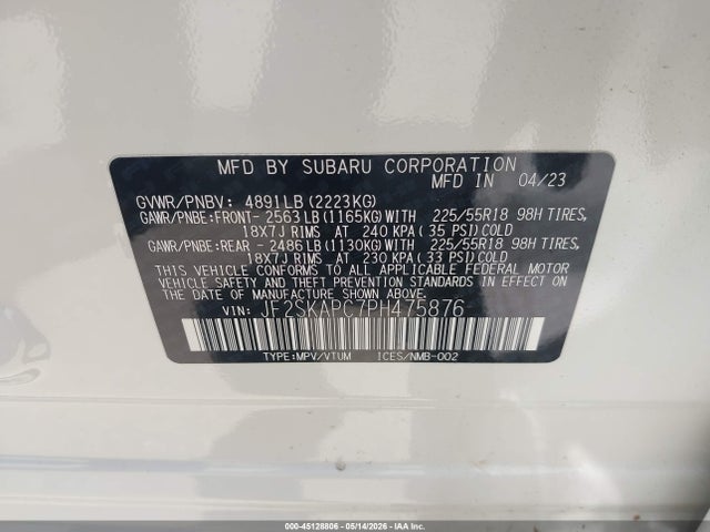 Subaru Forester Limited 2023 JF2SKAPC7PH475876 Image 9