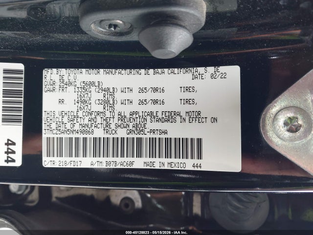 3TMCZ5AN5NM490868 Toyota Tacoma Trd Off Road
