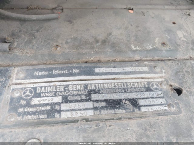 Aukcja sprzedaży 1964 Mercedes-benz Unimog, vin: 404114030190, numer aukcji: 45128831