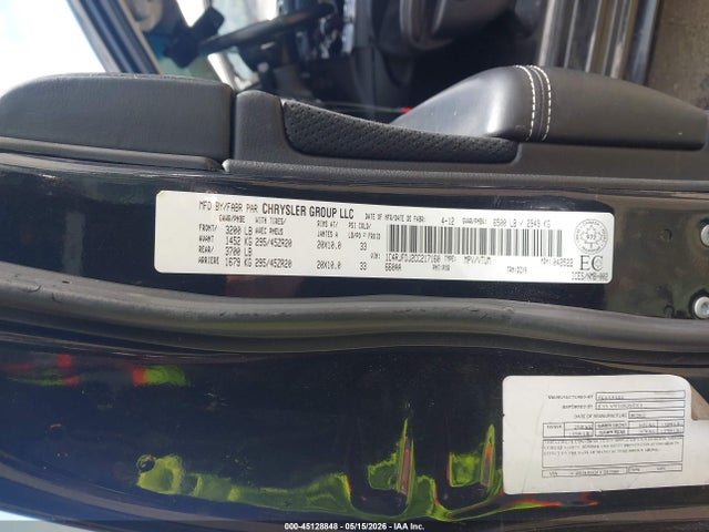 2012 Jeep Grand Cherokee Srt8 მანქანა იყიდება აუქციონზე, vin: 1C4RJFDJ2CC217160, აუქციონის ნომერი: 45128848