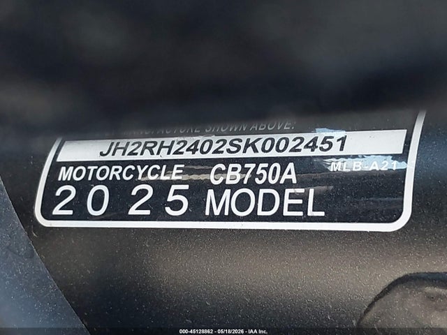 Honda Cb750 A 2025 JH2RH2402SK002451 Image 10