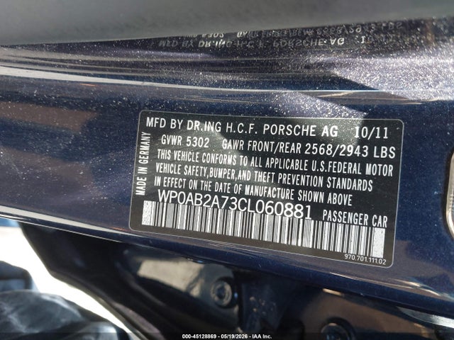 Продажа на аукционе авто 2012 Porsche Panamera S, vin: WP0AB2A73CL060881, номер лота: 45128869