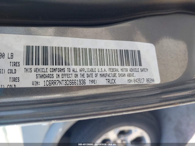 Aukcja sprzedaży 2013 Ram 1500 Laramie, vin: 1C6RR7NT3DS661936, numer aukcji: 45128895