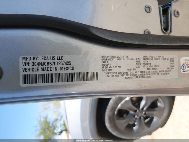3C4NJCBB7LT257425 Jeep Compass Altitude Fwd