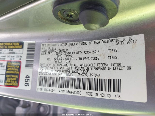 Toyota Tacoma Sr5 V6 2017 3TMAZ5CN0HM046340 Image 9
