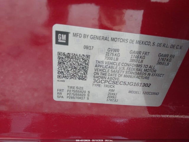 Продажа на аукционе авто 2018 Chevrolet Silverado 1500 1lz, vin: 3GCPCSEC5JG161302, номер лота: 45129026