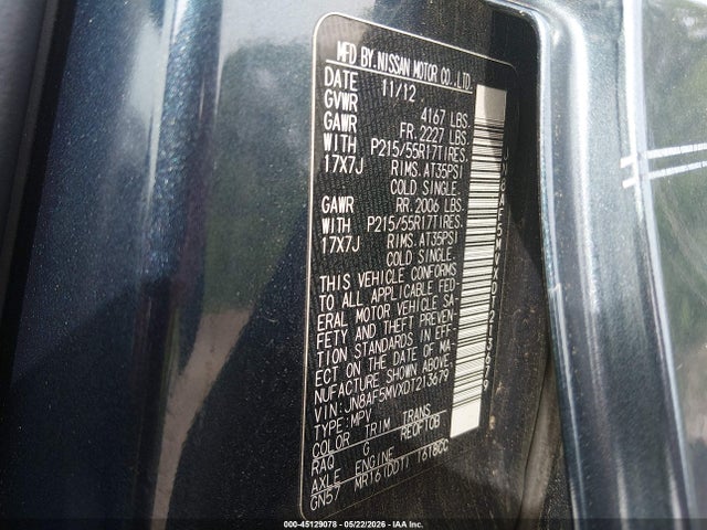 45129078 :رقم المزاد ، JN8AF5MVXDT213679 vin ، 2013 Nissan Juke S مزاد بيع