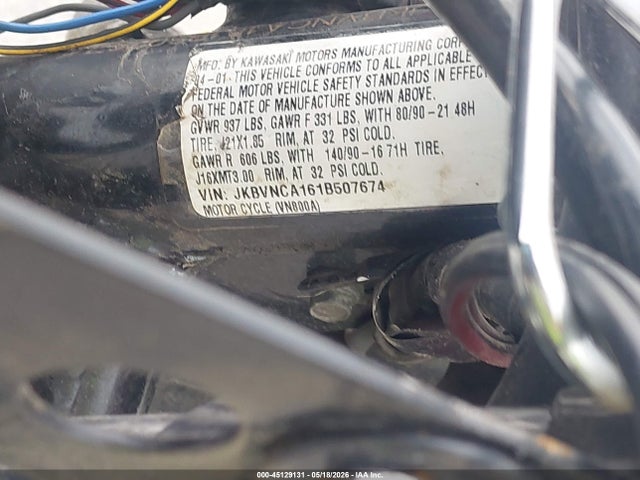 Продаж на аукціоні авто 2001 Kawasaki Vn800, vin: JKBVNCA161B507674, номер лоту: 45129131