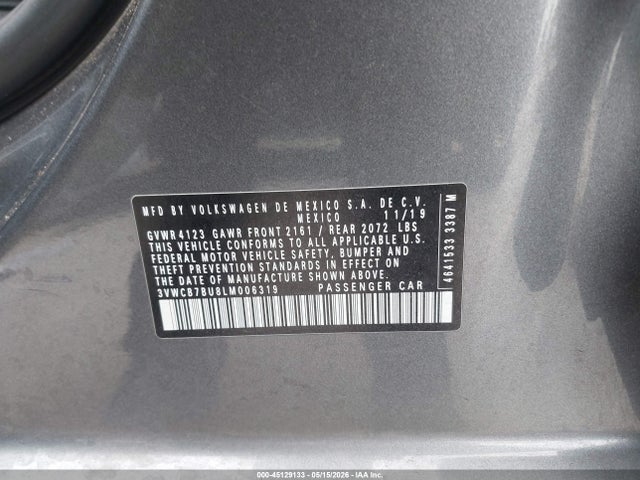 3VWCB7BU8LM006319 Volkswagen Jetta 1.4t R-line/1.4t S/1.4t Se