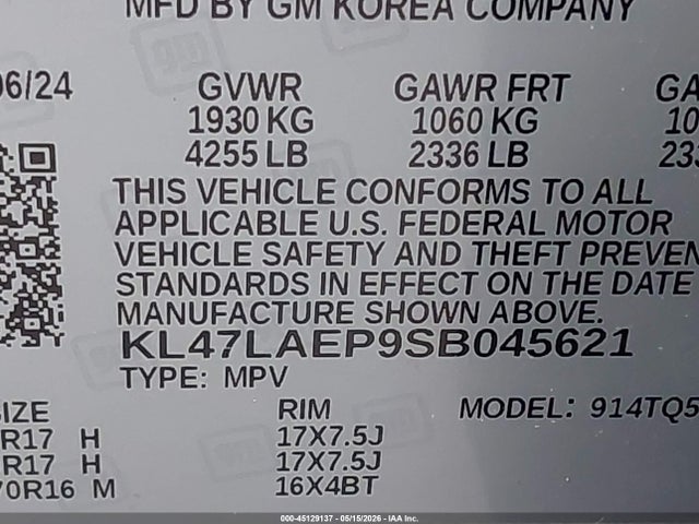 KL47LAEP9SB045621 Buick Envista Preferred Fwd