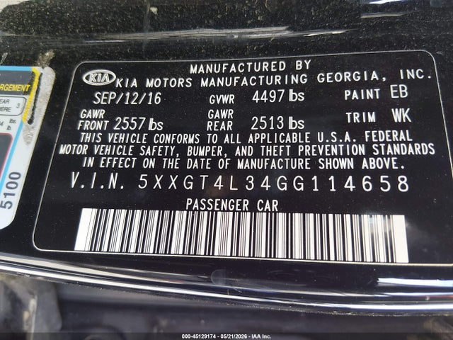 KIA Optima Lx 2016 5XXGT4L34GG114658 Image 9