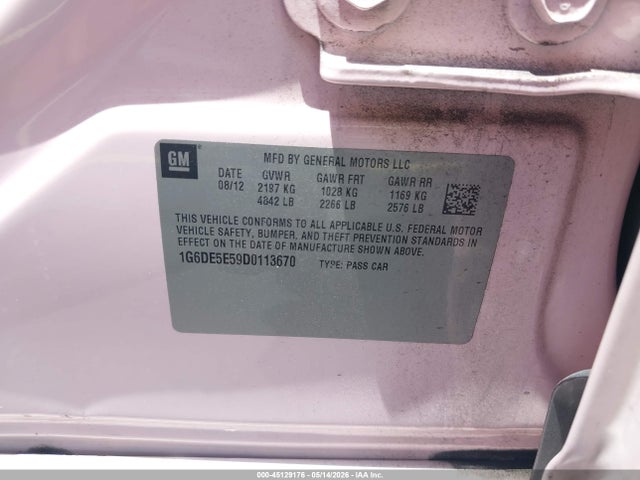 Продажа на аукционе авто 2013 Cadillac Cts Luxury, vin: 1G6DE5E59D0113670, номер лота: 45129176