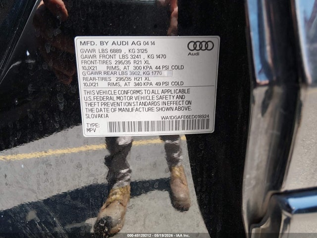 Aukcja sprzedaży 2014 Audi Q7 3.0t S Line Prestige, vin: WA1DGAFE6ED018924, numer aukcji: 45129212
