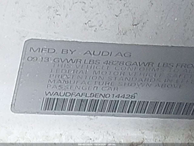 Aukcja sprzedaży 2014 Audi A4 2.0t Premium, vin: WAUDFAFL9EN014428, numer aukcji: 45129234