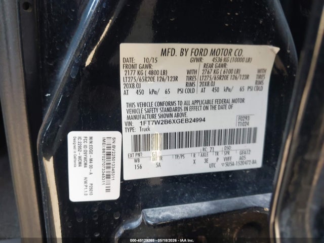 Ford F-250 Lariat 2016 1FT7W2B6XGEB24994 Image 9
