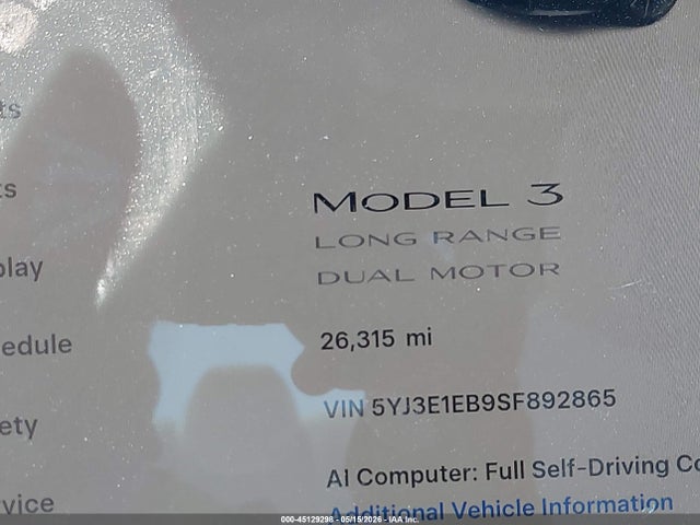 Tesla Model 3 Long Range All-wheel Drive 2025 5YJ3E1EB9SF892865 Image 15