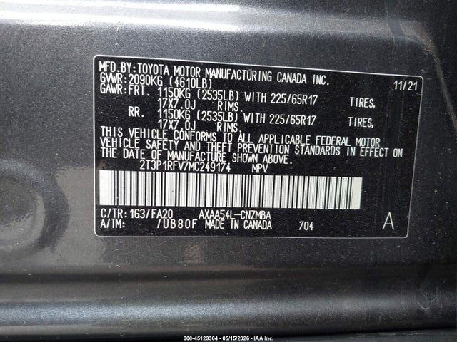 Toyota Rav4 Xle 2021 2T3P1RFV7MC249174 Image 9