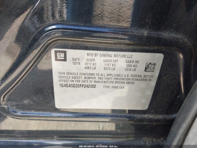 Продаж на аукціоні авто 2015 Buick Lacrosse, vin: 1G4GA5G35FF242082, номер лоту: 45129415