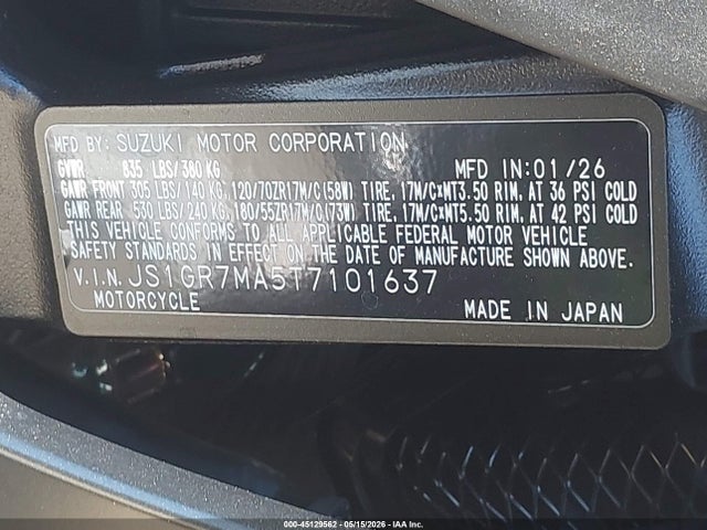 Suzuki GSX-R750 2026 JS1GR7MA5T7101637 Image 10