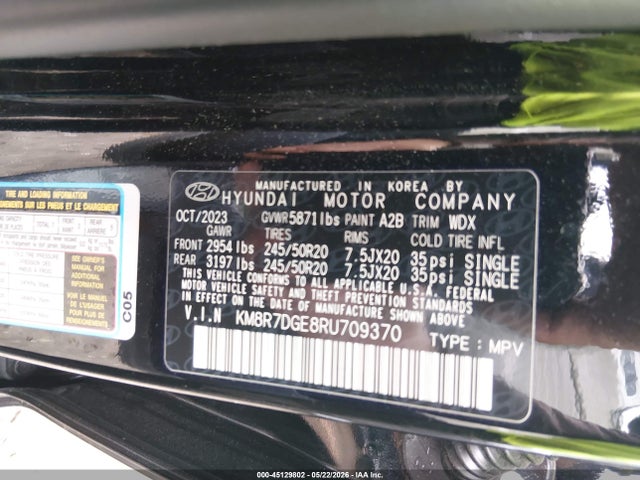 Продажа на аукционе авто 2024 Hyundai Palisade Calligraphy, vin: KM8R7DGE8RU709370, номер лота: 45129802