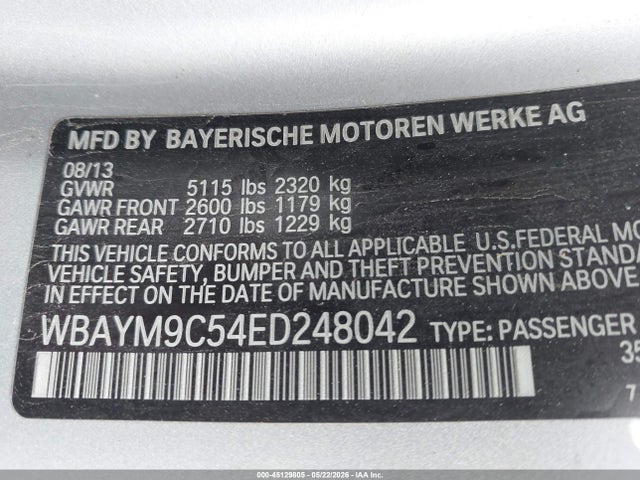 Aukcja sprzedaży 2014 Bmw 650i, vin: WBAYM9C54ED248042, numer aukcji: 45129805