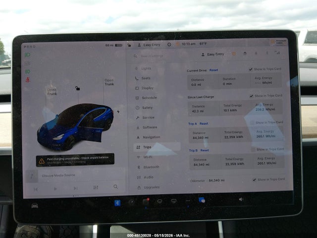 2019 Tesla Model 3 მანქანა იყიდება აუქციონზე, vin: 5YJ3E1EA1KF313908, აუქციონის ნომერი: 45130028
