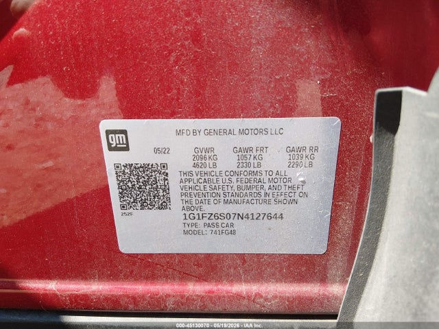 Продаж на аукціоні авто 2022 Chevrolet Bolt Euv Fwd Premier, vin: 1G1FZ6S07N4127644, номер лоту: 45130070