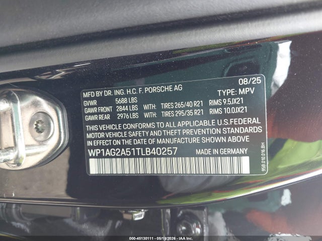 WP1AG2A51TLB40257 Porsche MACAN S