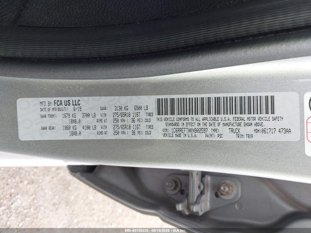 Продаж на аукціоні авто 2019 Ram 1500 Big Horn/lone Star  4x2 5'7 Box, vin: 1C6RREFTXKN902597, номер лоту: 45130330