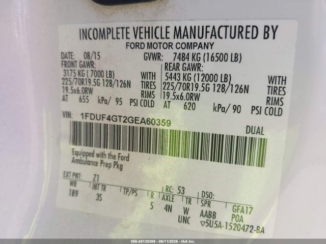 Ford F-450 Chassis Xlt 2016 1FDUF4GT2GEA60359 Image 9