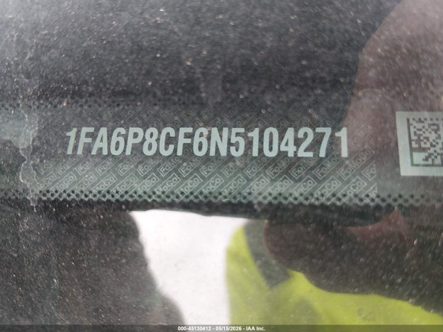45130412 :رقم المزاد ، 1FA6P8CF6N5104271 vin ، 2022 Ford Mustang Gt Premium Fastback مزاد بيع