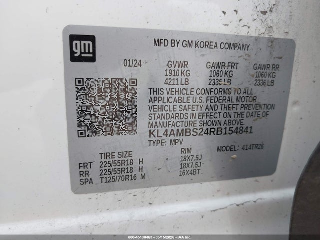 Продаж на аукціоні авто 2024 Buick Encore Gx Preferred Fwd, vin: KL4AMBS24RB154841, номер лоту: 45130463