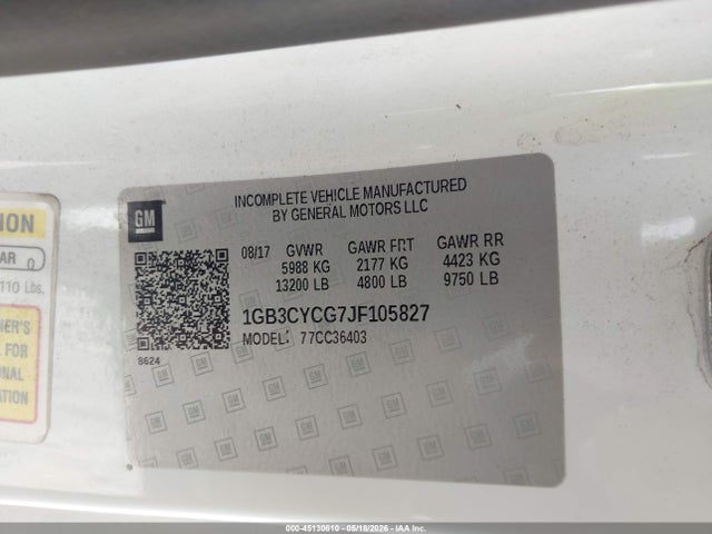 1GB3CYCG7JF105827 Chevrolet Silverado 3500hd Chassis Wt