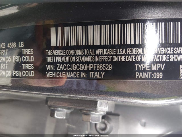 Продаж на аукціоні авто 2017 Jeep Renegade Trailhawk 4x4, vin: ZACCJBCB0HPF86529, номер лоту: 45130650