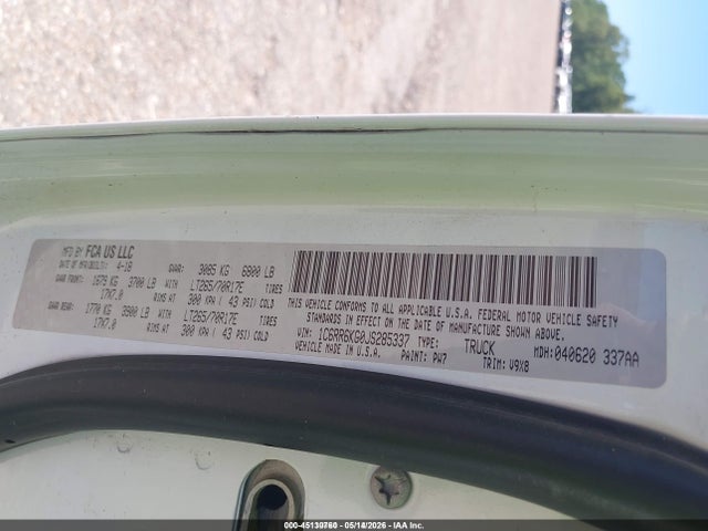 Aukcja sprzedaży 2018 Ram 1500 Tradesman  4x2 5'7 Box, vin: 1C6RR6KG0JS285337, numer aukcji: 45130760