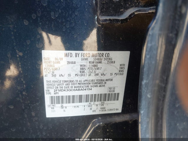 Aukcja sprzedaży 2010 Ford Edge Se, vin: 2FMDK3GC0ABA04154, numer aukcji: 45130838
